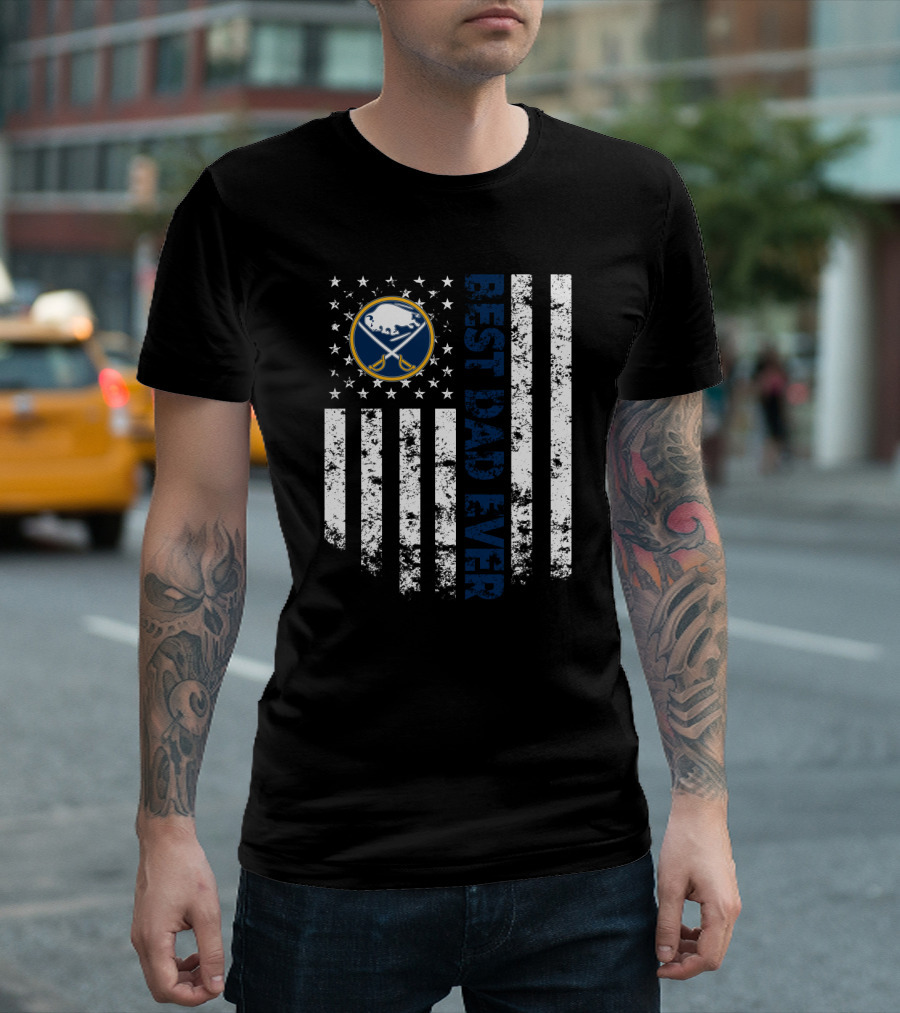 Buffalo Sabres Best Dad Ever American Flag T-Shirt