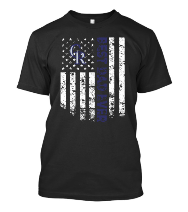 Colorado Rockies Best Dad Ever Flag T-Shirt
