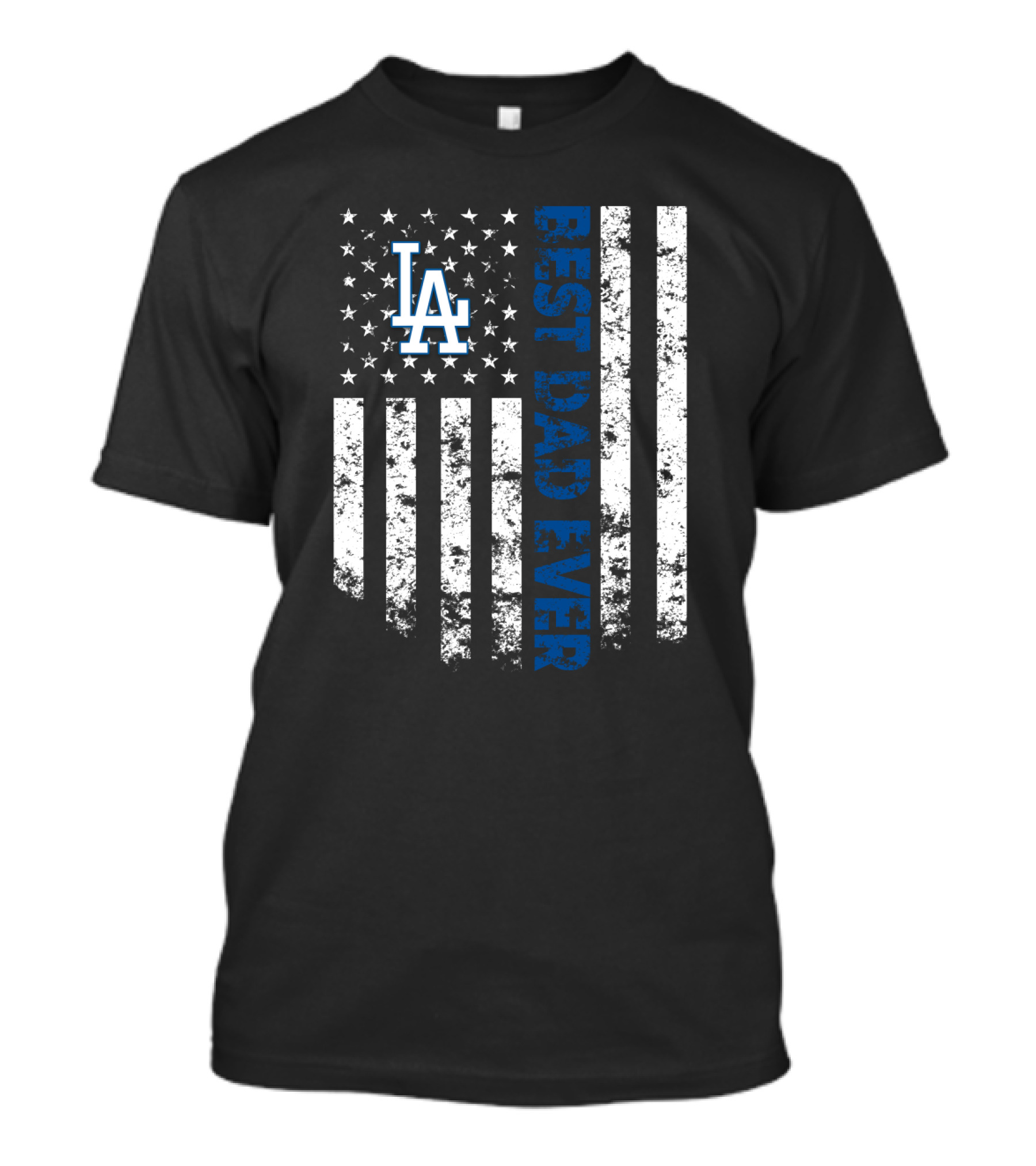 Best Los Angeles Dodgers Dad Ever American Flag MLB Fan Gift T-Shirt
