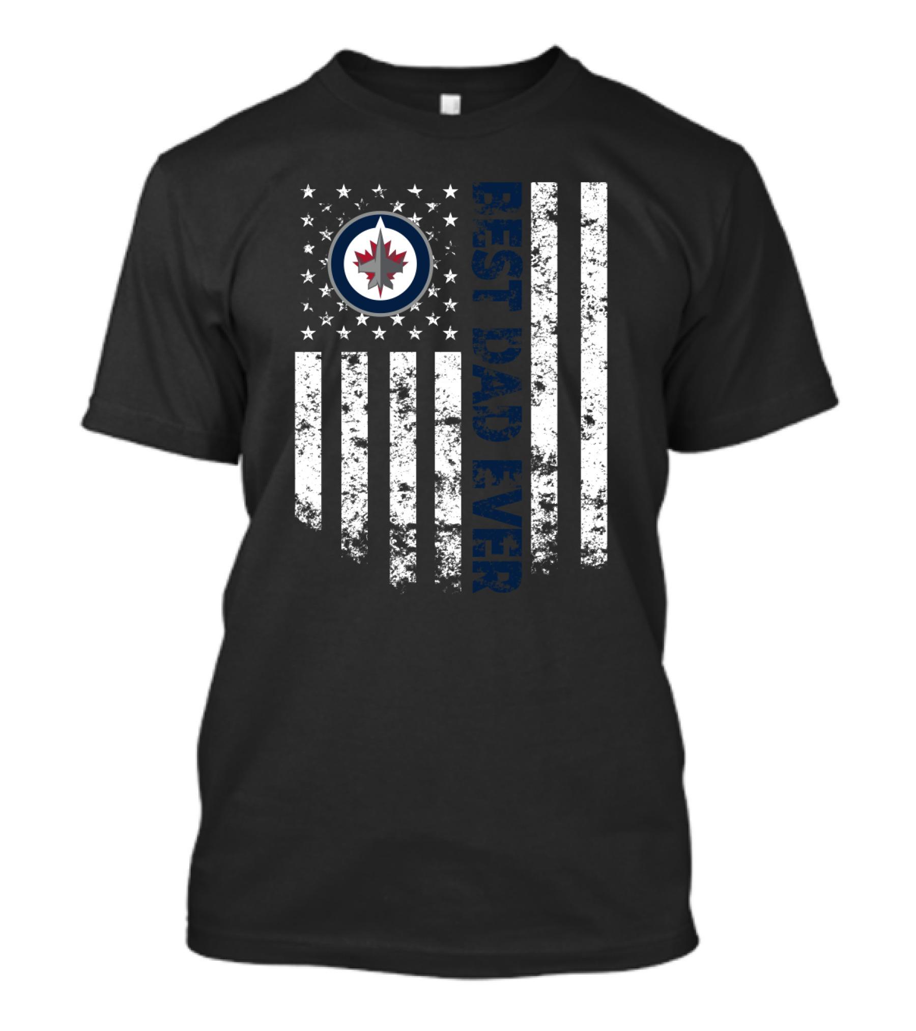 Winnipeg Jets Best Dad Ever With Flag And Hockey T-Shirt