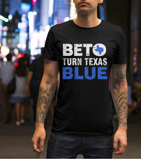 Beto O'Rourke Turn Texas Blue State Outline T-Shirt