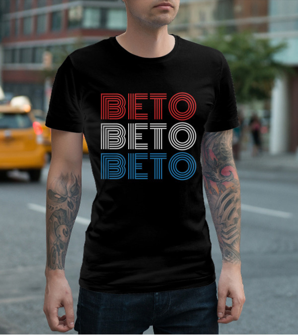 Beto Red White Blue Election Campaign Retro Stripes T-Shirt