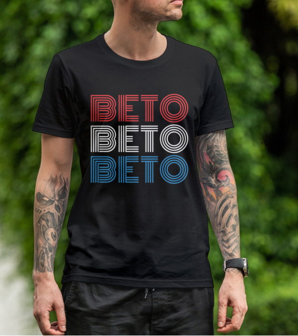 Beto Red White Blue Election Campaign Retro Stripes T-Shirt
