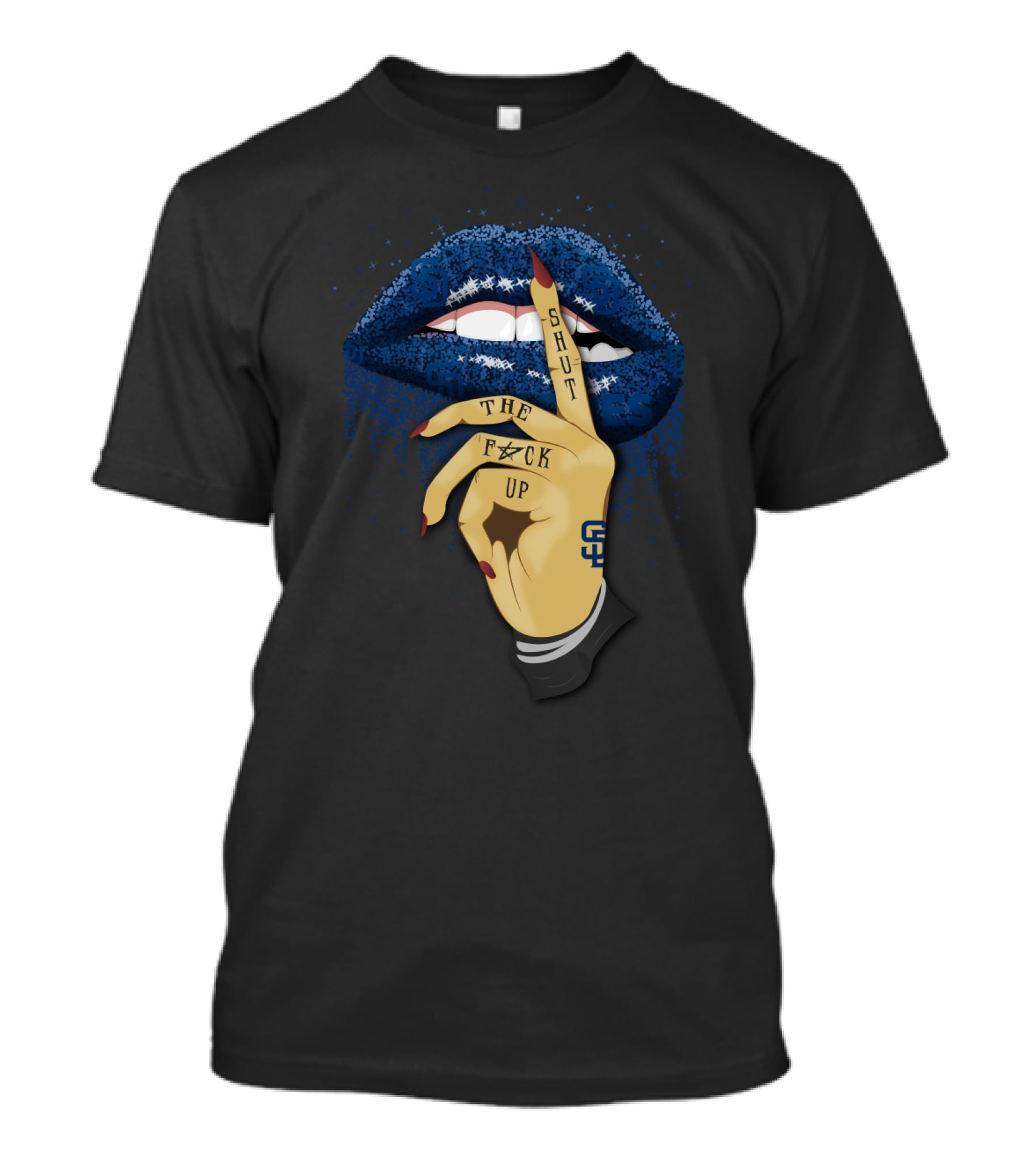 San Diego Padres Glitter Lip Shut The F Up T-Shirt