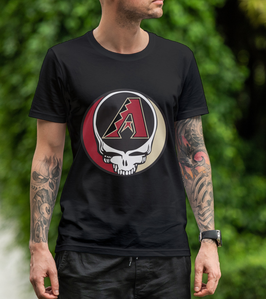 Arizona Diamondbacks Grateful Dead Skull Design For Fans T-Shirt