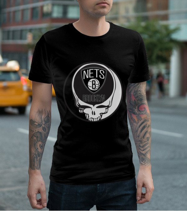 Brooklyn Nets Grateful Dead Skull T-Shirt