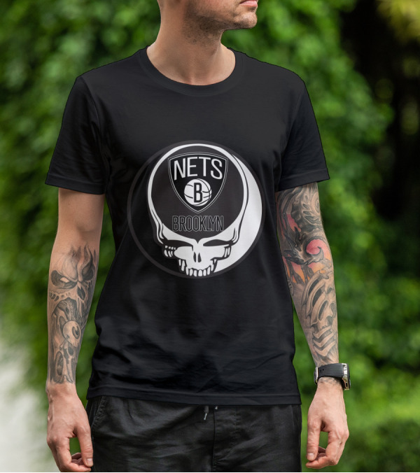 Brooklyn Nets Grateful Dead Skull T-Shirt