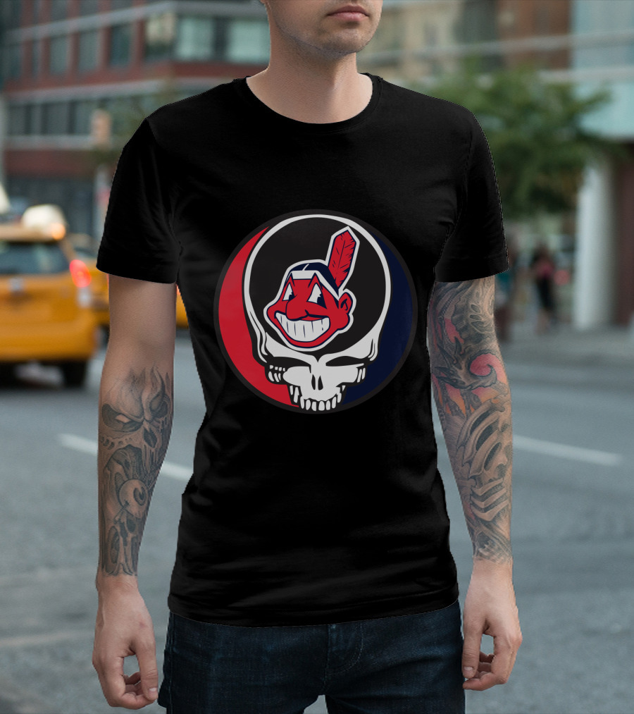 Grateful Dead Cleveland Indians Skull Logo Fusion T-Shirt