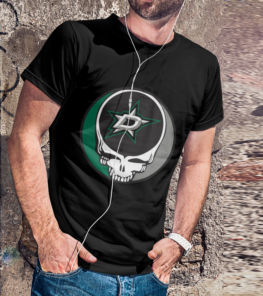 Dallas Stars Grateful Dead Skull Logo Fan T-Shirt