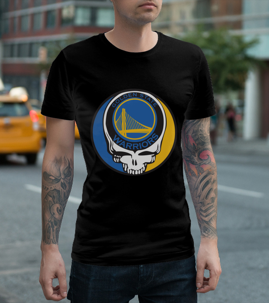 Golden State Warriors Grateful Dead Skull Bridge T-Shirt