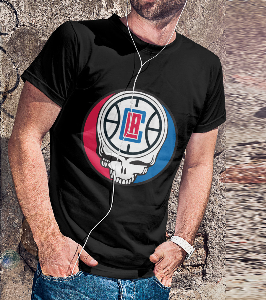 Grateful Dead La Clippers Skull Basketball T-Shirt