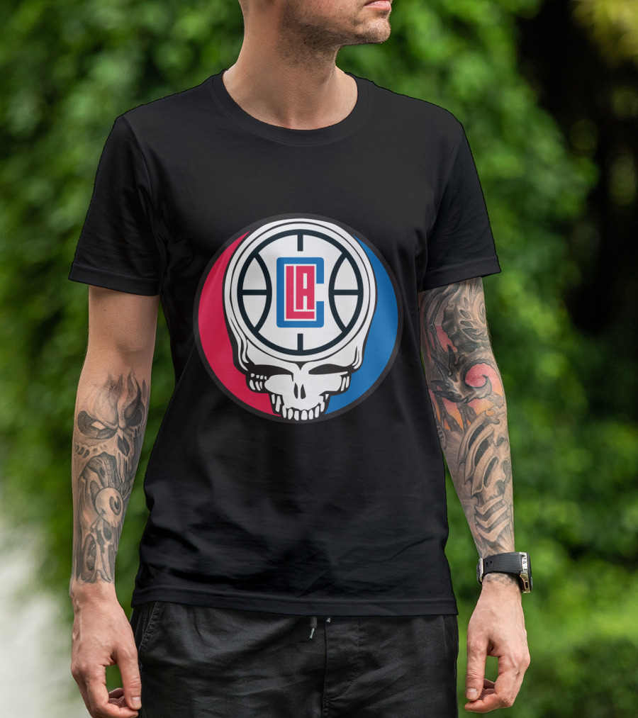 Grateful Dead La Clippers Skull Basketball T-Shirt