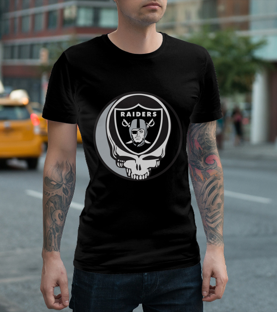 Grateful Dead Raiders Skull Logo For Oakland Raiders Fans T-Shirt