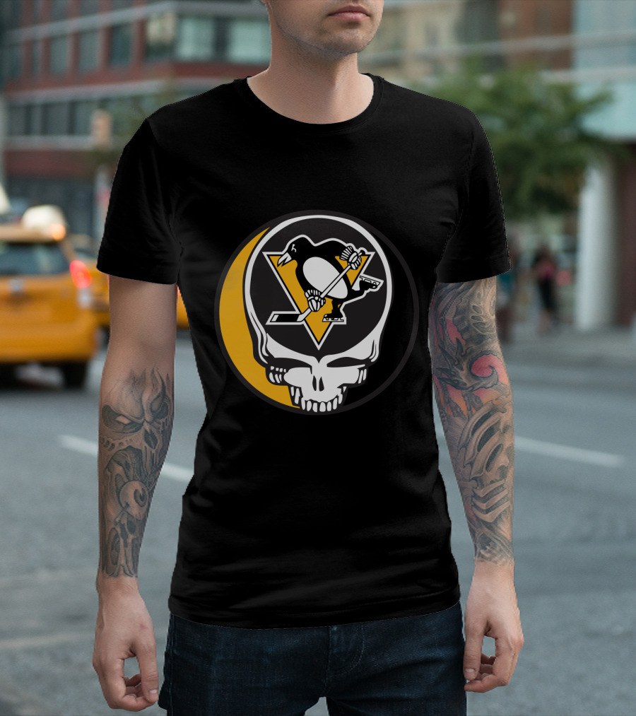 Pittsburgh Penguins and Grateful Dead Logo Mashup for Fans T-Shirt