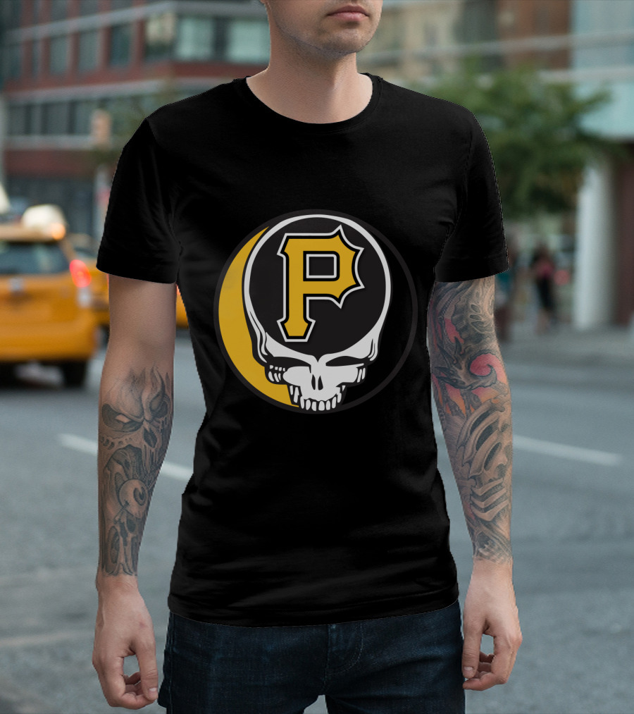 Grateful Dead Skull with Pittsburgh Pirates Logo for Fans T-Shirt