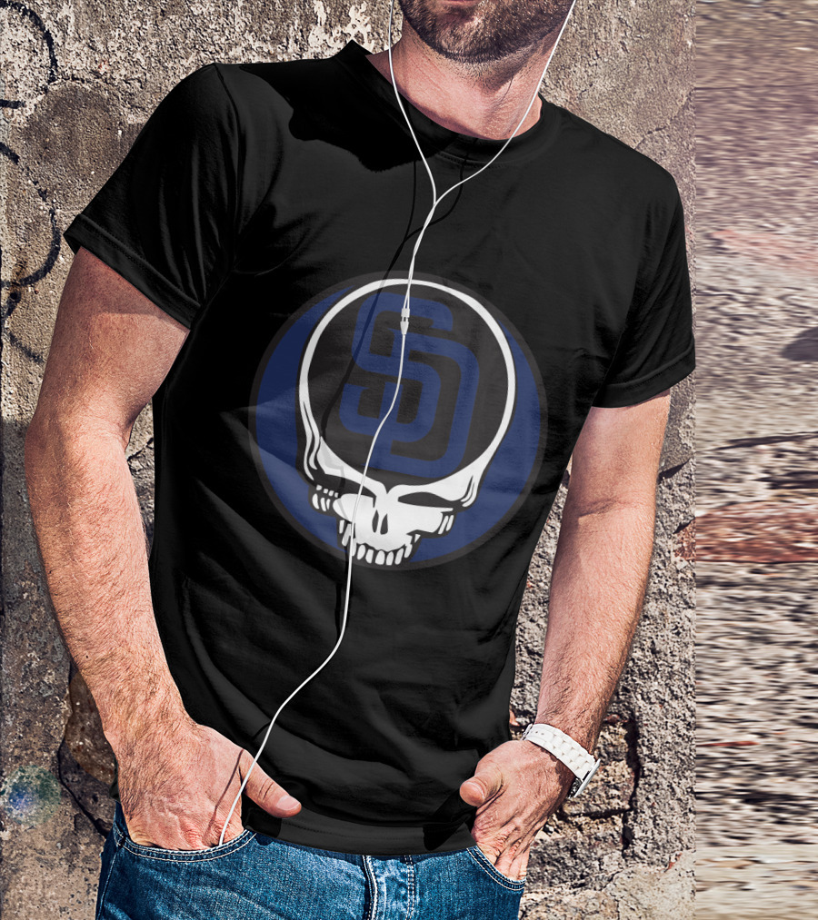 Grateful Dead San Diego Padres Fans Skull Logo Fusion T-Shirt