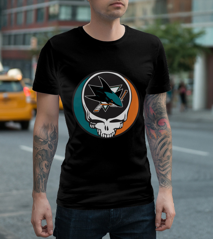 San Jose Sharks And Grateful Dead Skull Logo Fusion For Dedicated Fans T-Shirt