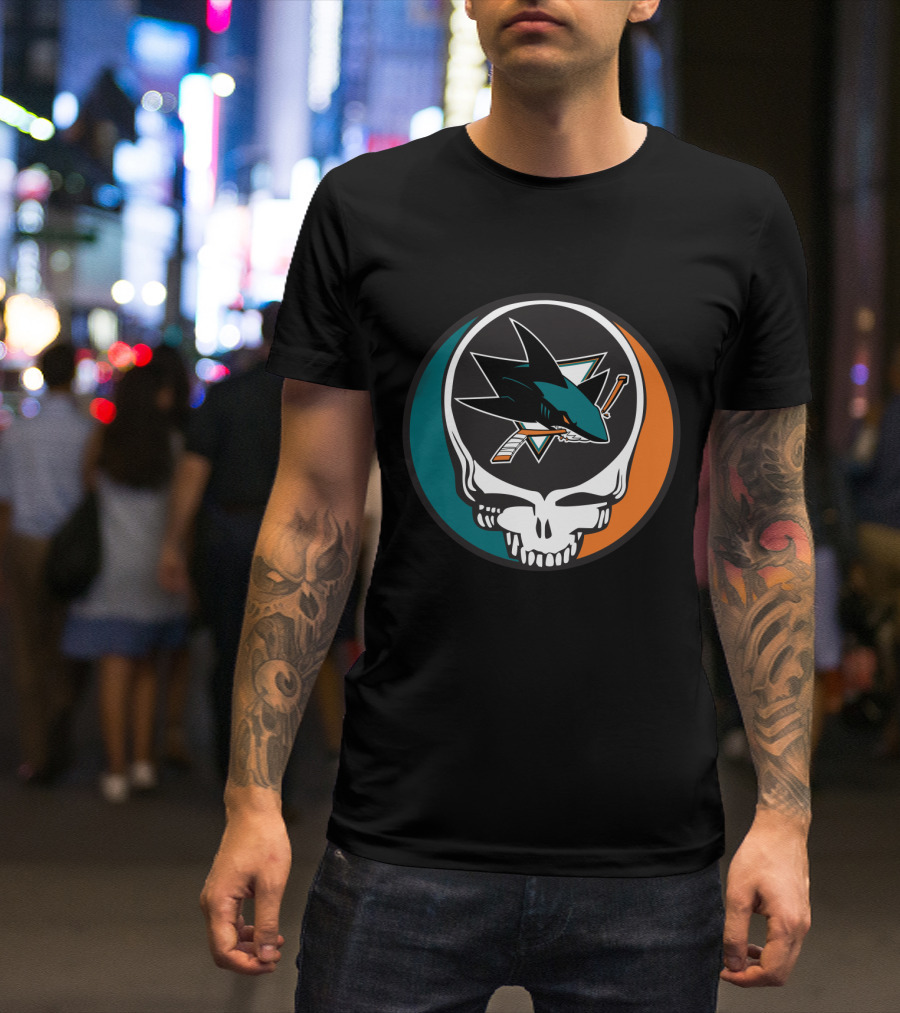 San Jose Sharks And Grateful Dead Skull Logo Fusion For Dedicated Fans T-Shirt