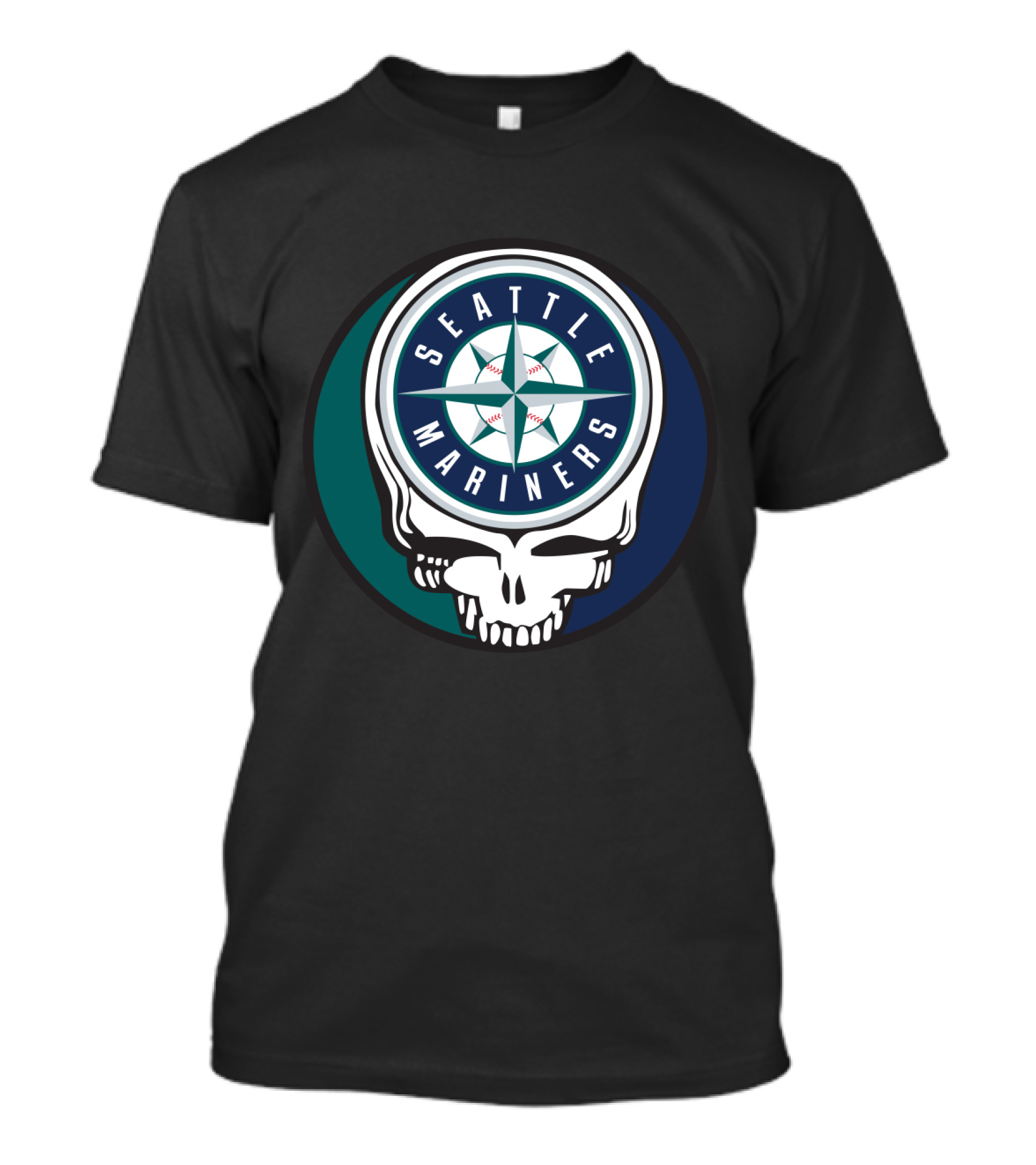 Seattle Mariners Grateful Dead Skull Baseball Mashup T-Shirt