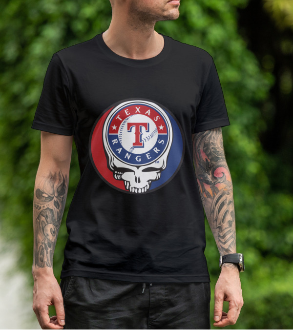 Texas Rangers Baseball Skull Grateful Dead-Inspired T-Shirt