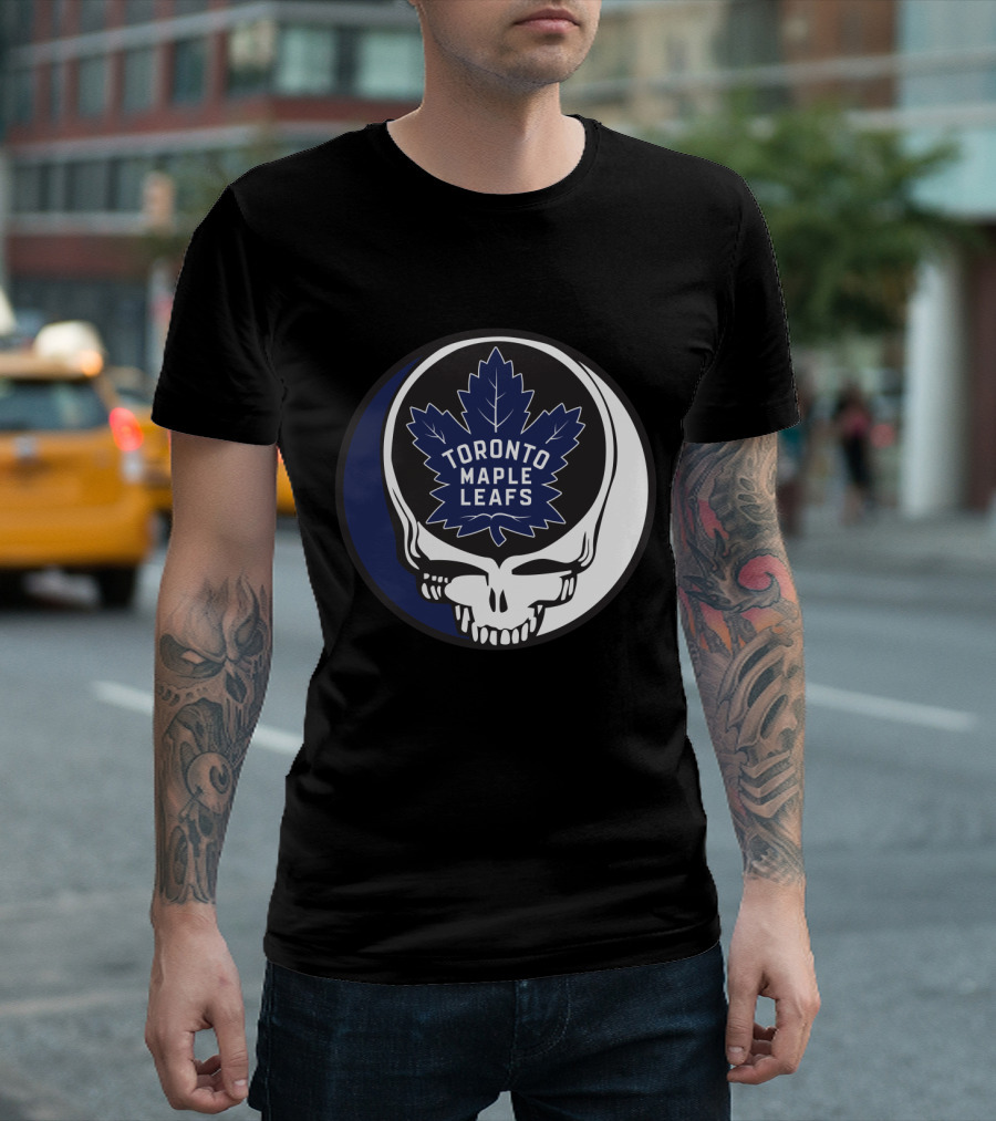 Toronto Maple Leafs Skull with Grateful Dead Style Leafs Fans T-Shirt