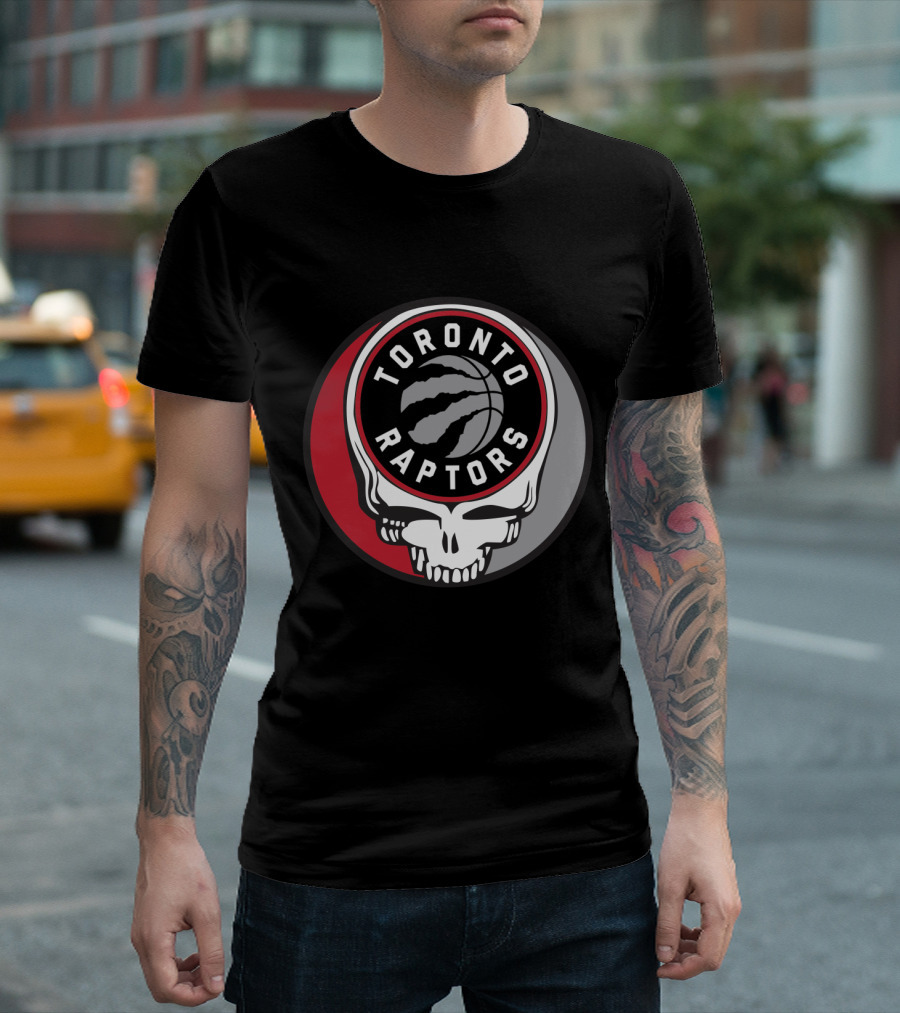 Toronto Raptors Grateful Dead Skull Basketball T-Shirt