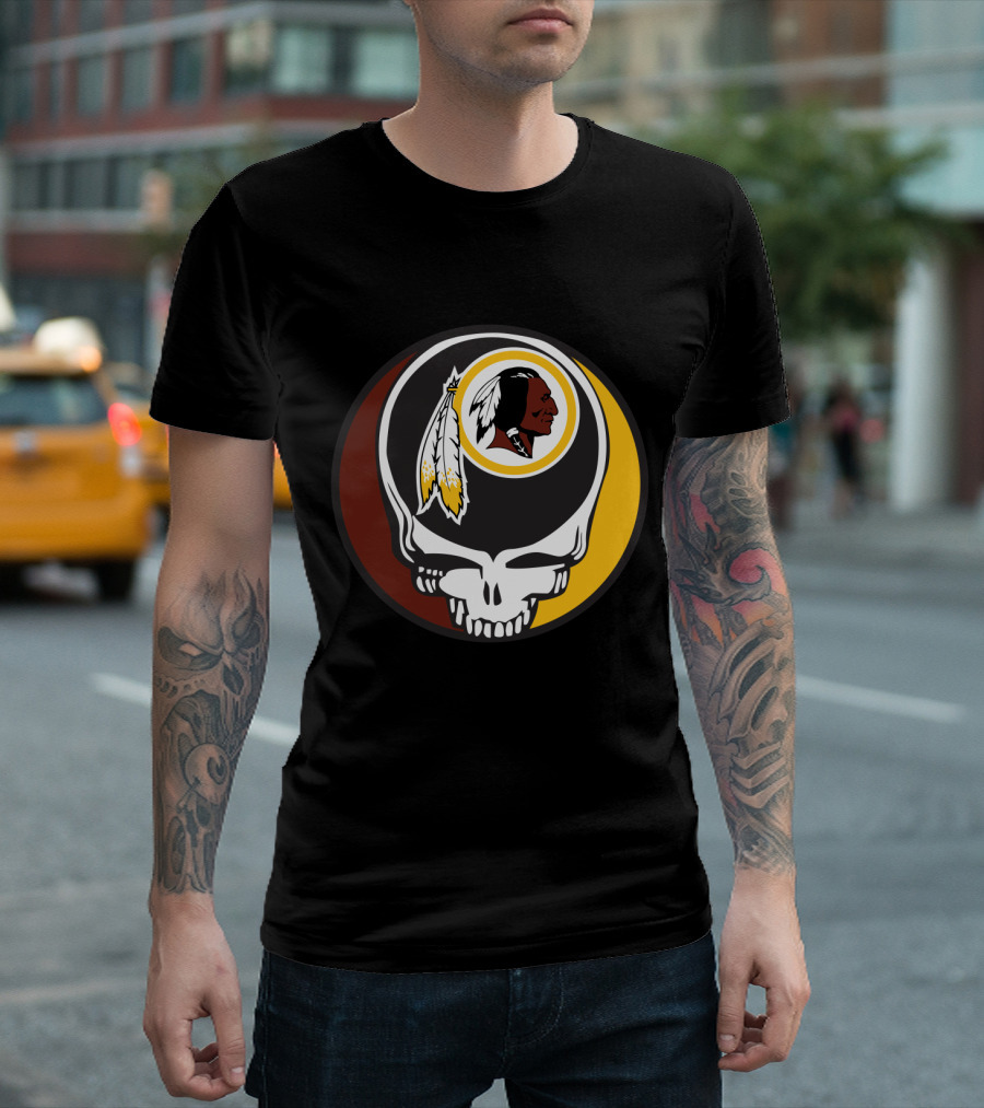 Grateful Dead And Washington Redskins Logo Fusion T-Shirt