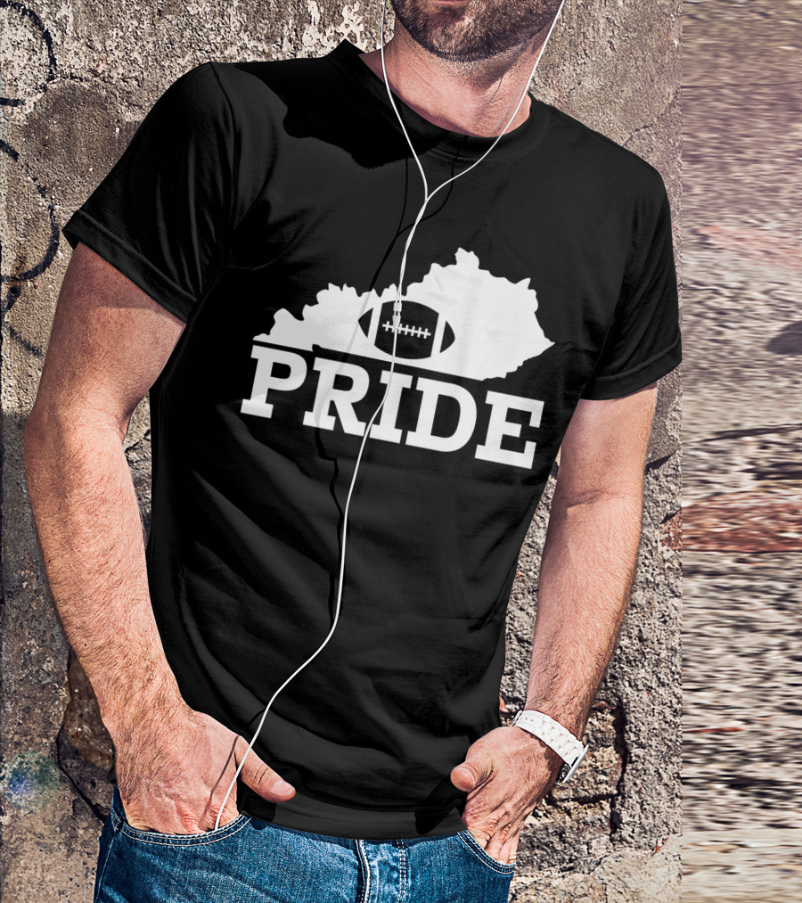 Kentucky State Outline Football Pride T-Shirt