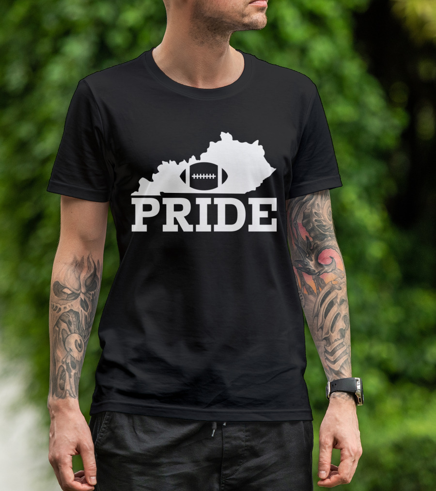 Kentucky State Outline Football Pride T-Shirt