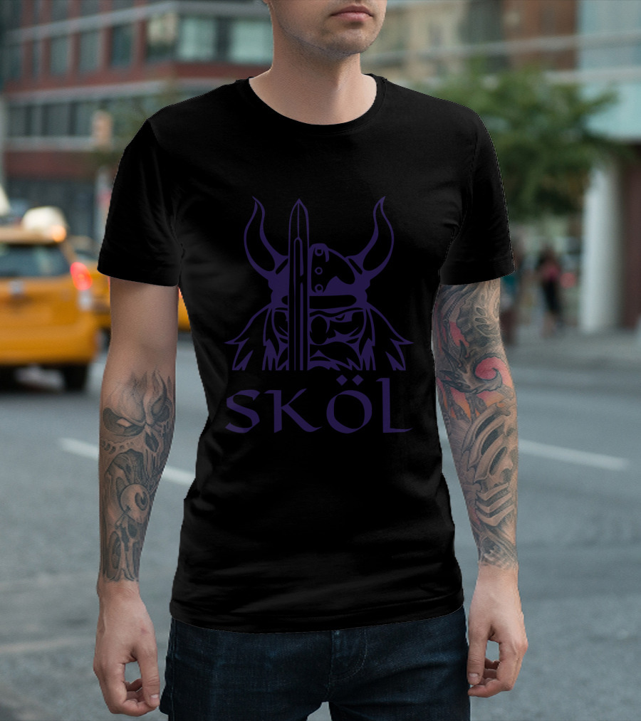 Skol Viking Helmet Nordic Scandinavian Warrior T-Shirt