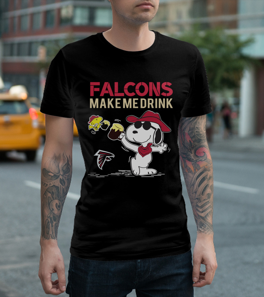 Snoopy Falcons Make Me Drink Atlanta Falcons Fans T-Shirt