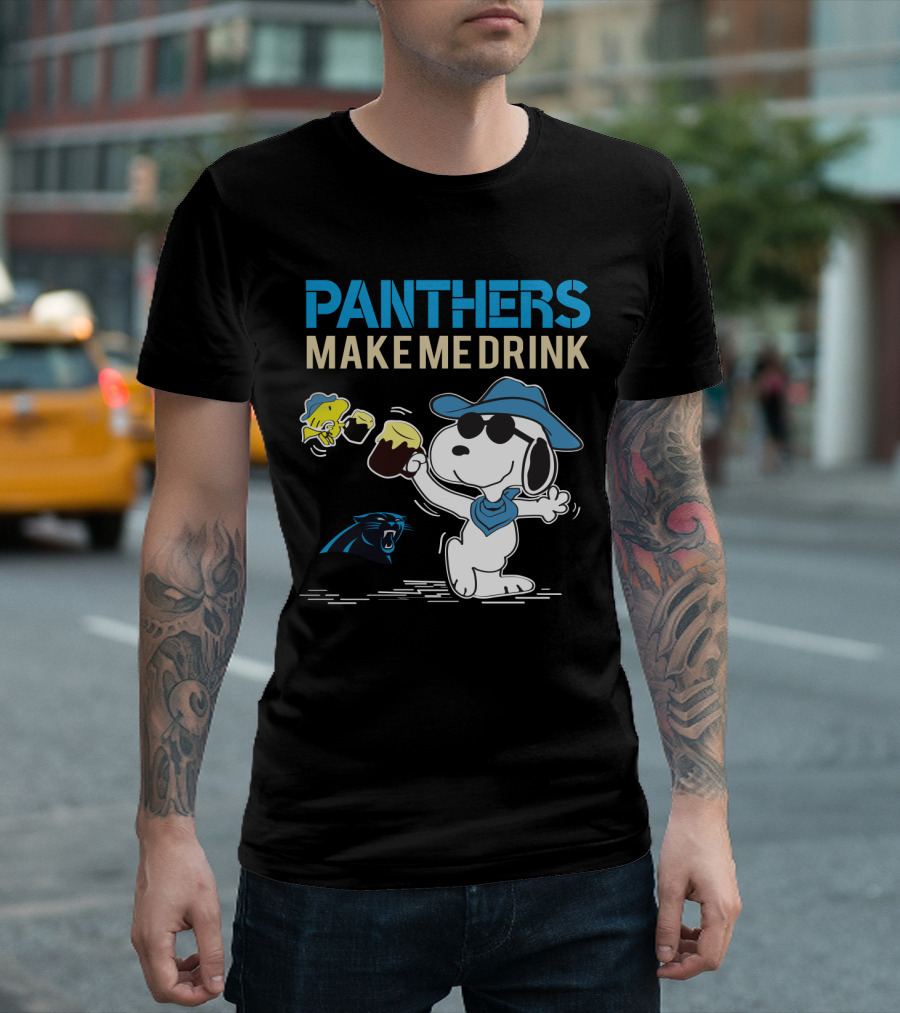 Panthers Make Me Drink Snoopy Carolina Panthers Fans T-Shirt