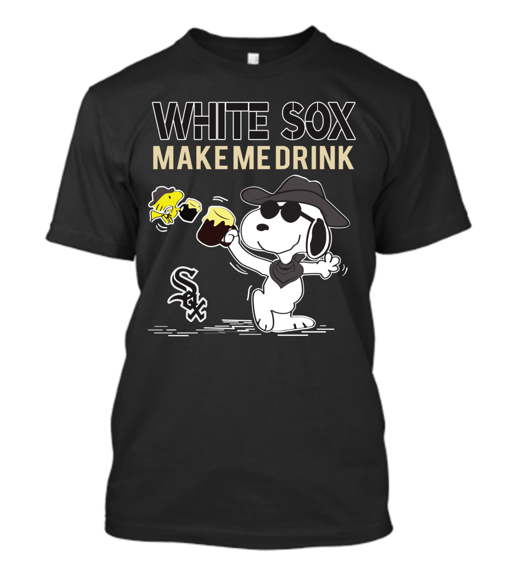 Snoopy White Sox Make Me Drink Baseball Fan Humor T-Shirt