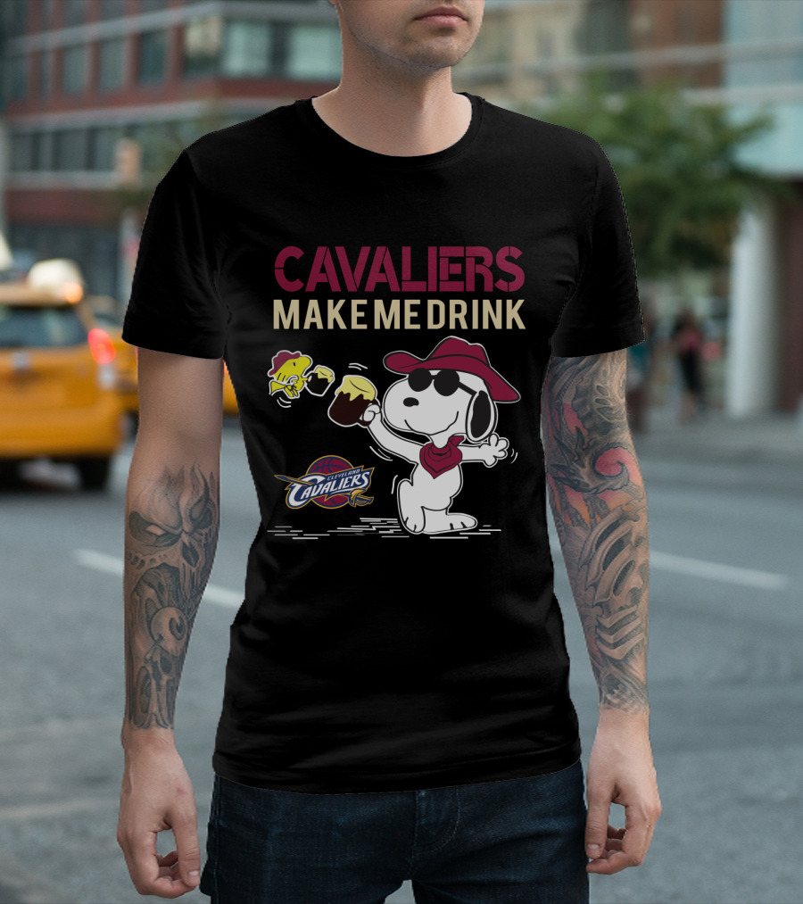 Cavaliers Make Me Drink Cleveland Cavaliers Snoopy T-Shirt