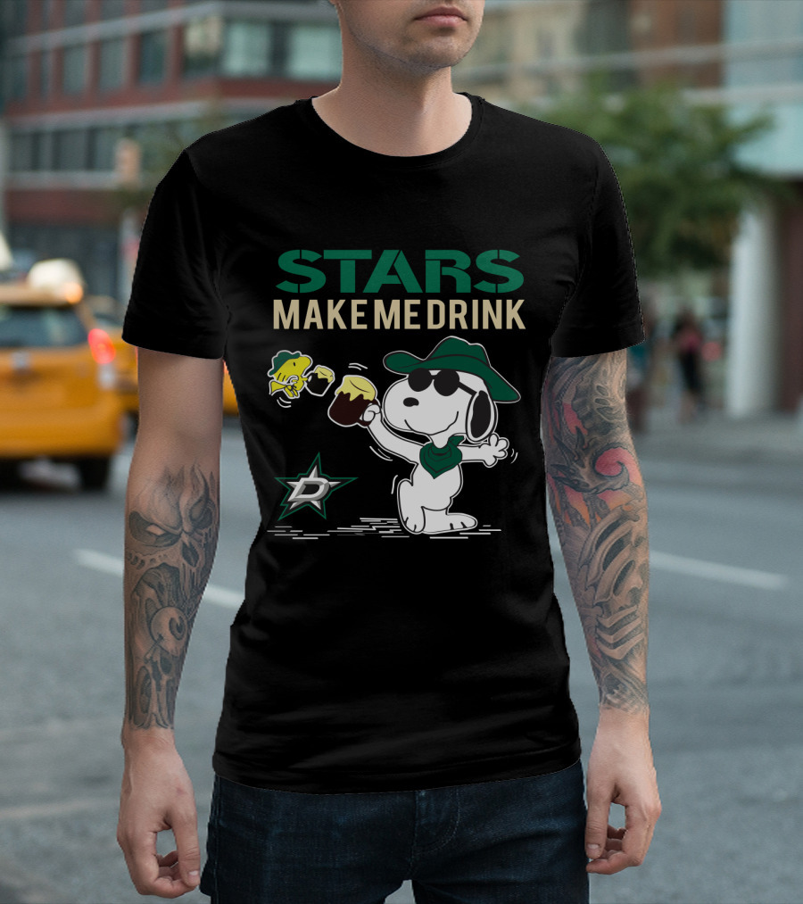 Dallas Stars Make Me Drink Snoopy Hockey Fan T-Shirt