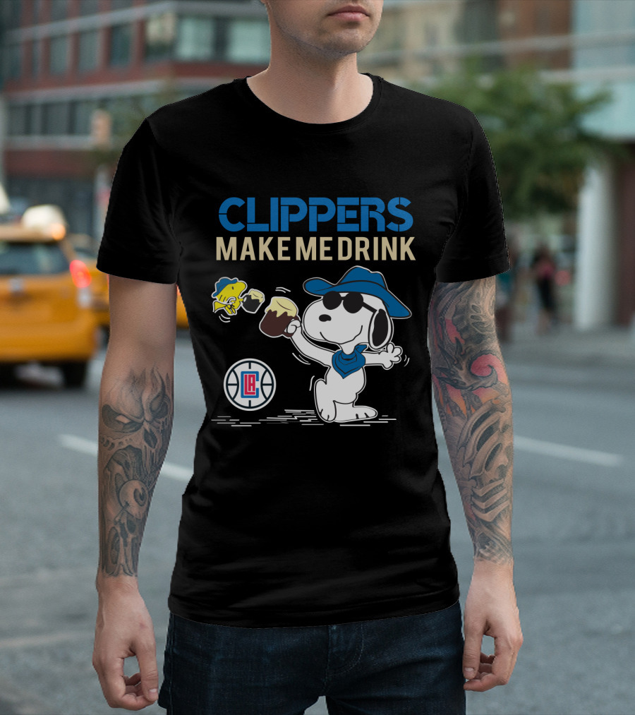 Clippers Make Me Drink Snoopy La Clippers Fans T-Shirt