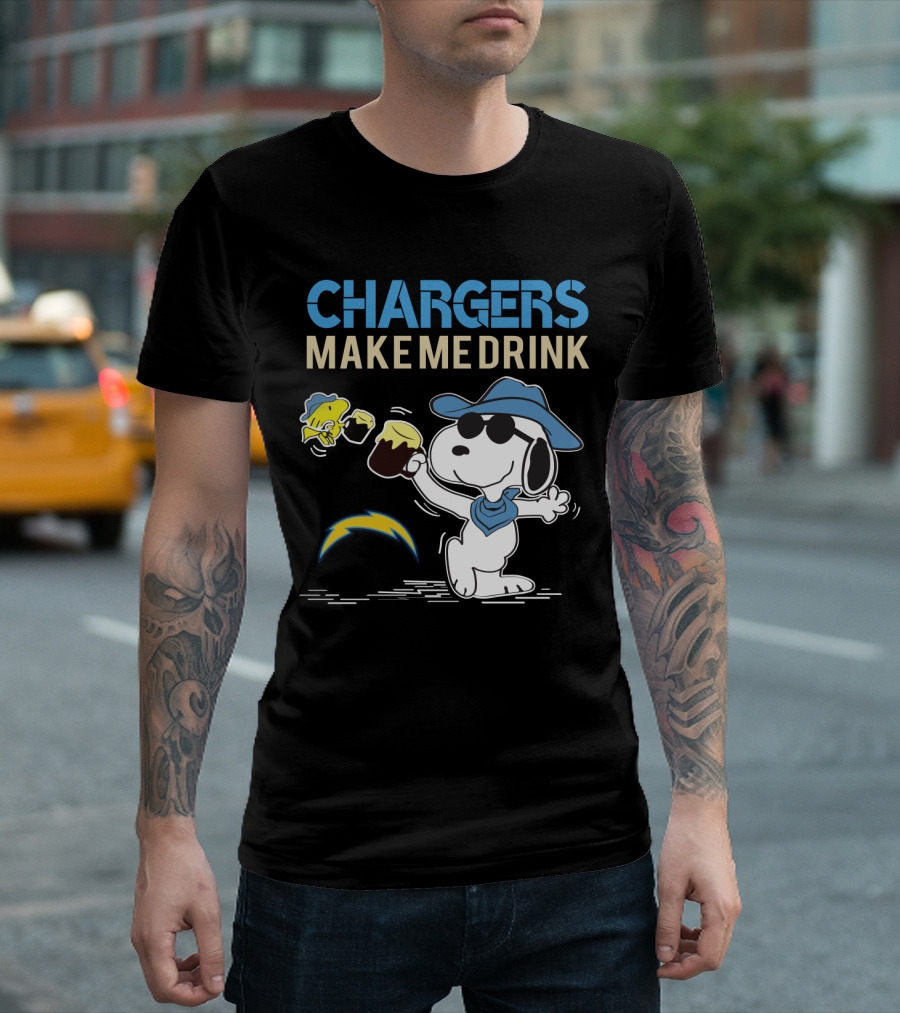 Snoopy Chargers Make Me Drink Los Angeles Fans T-Shirt