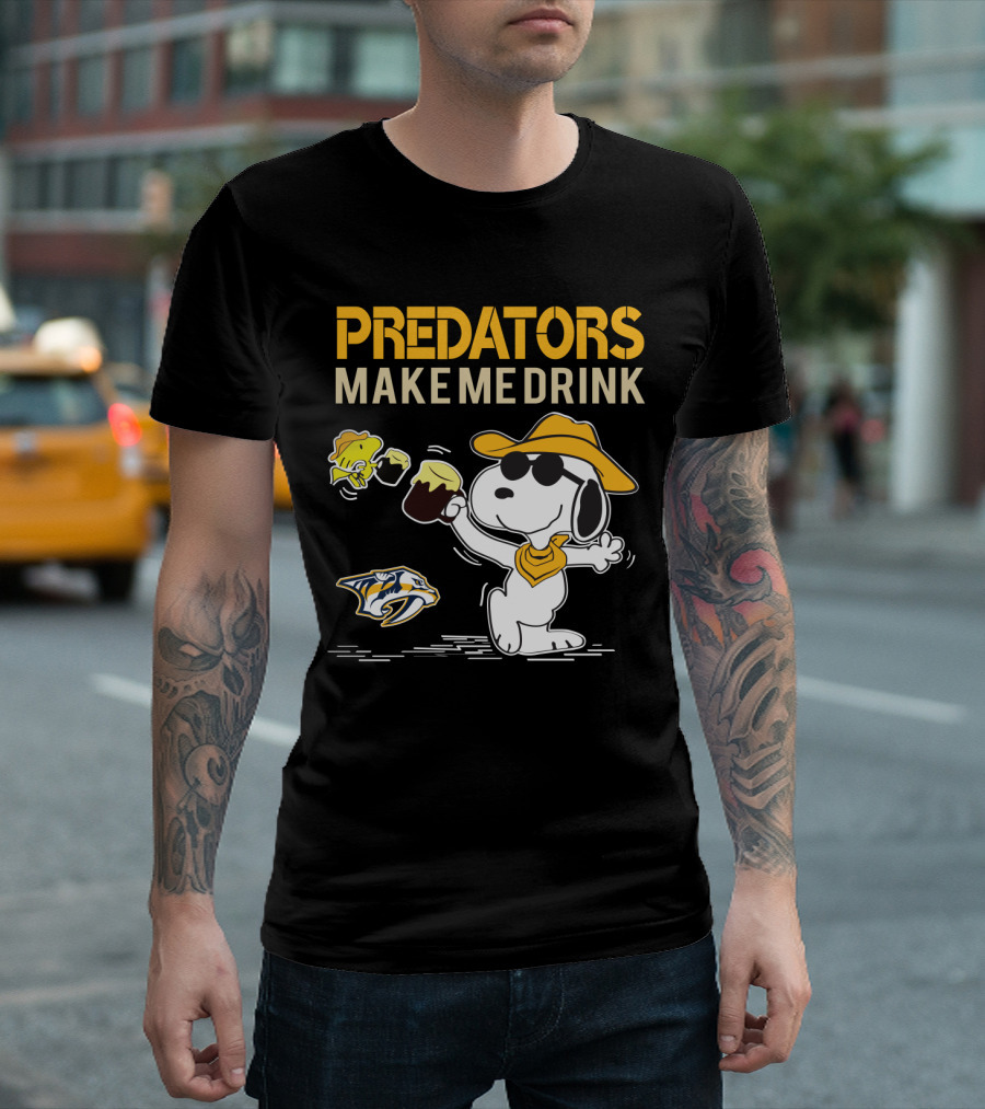 Predators Make Me Drink Snoopy Nashville Predators Fans T-Shirt