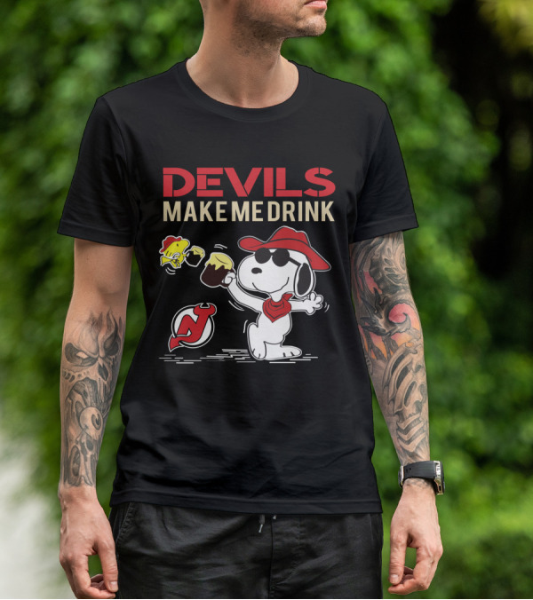 New Jersey Devils Fans Snoopy Devils Make Me Drink T-Shirt