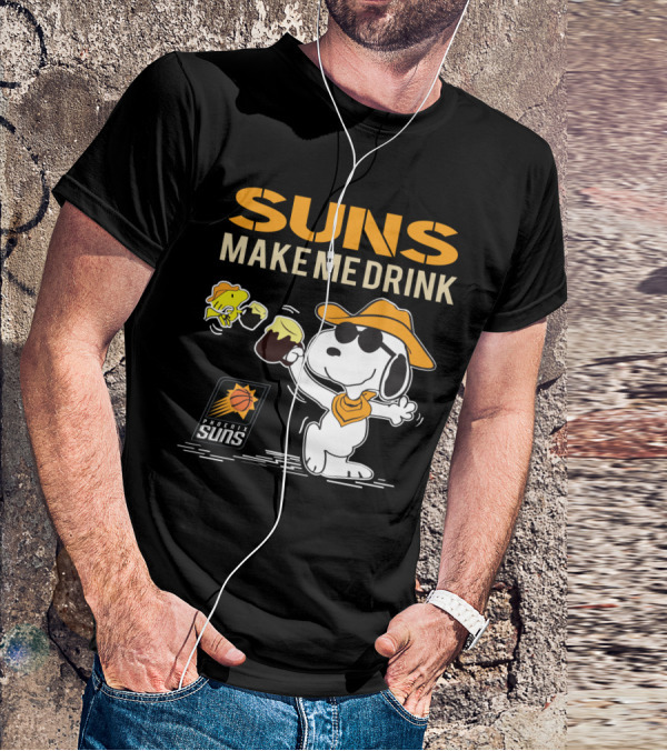 Snoopy Suns Make Me Drink Phoenix Suns Fans T-Shirt