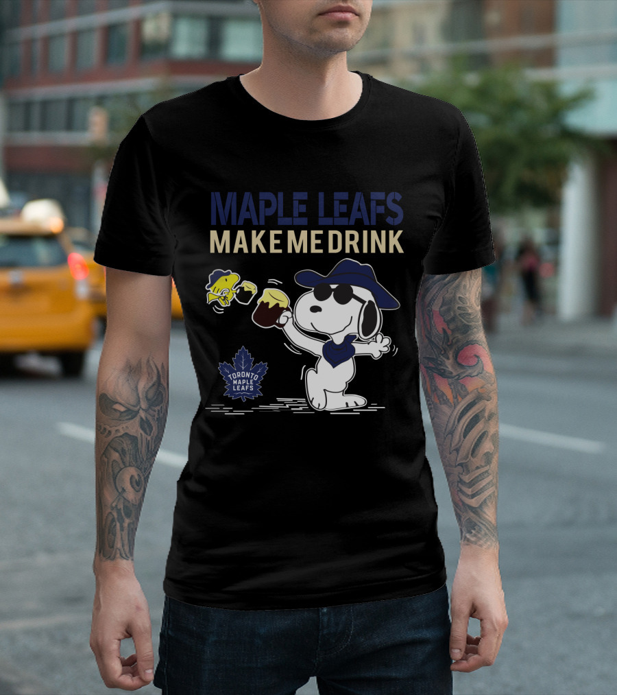 Snoopy Maple Leafs Make Me Drink Toronto Maple Leafs Fans T-Shirt