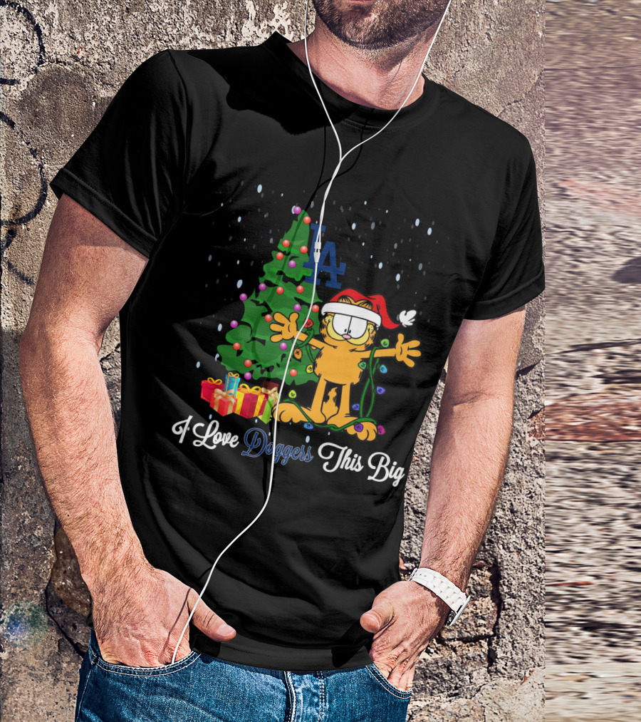 LA Dodgers Christmas Garfield I Love Dodgers This Big T-Shirt