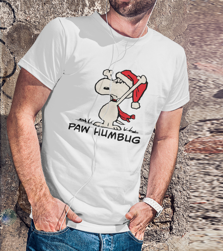 Snoopy Paw Humbug Christmas Santa Hat T-Shirt