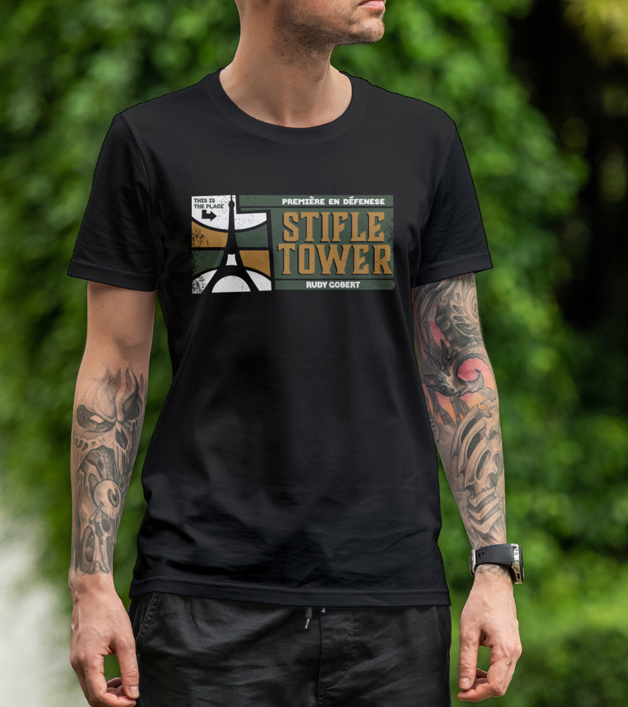 Stifle Tower Rudy Gobert Première En DEfense Basketball T-Shirt