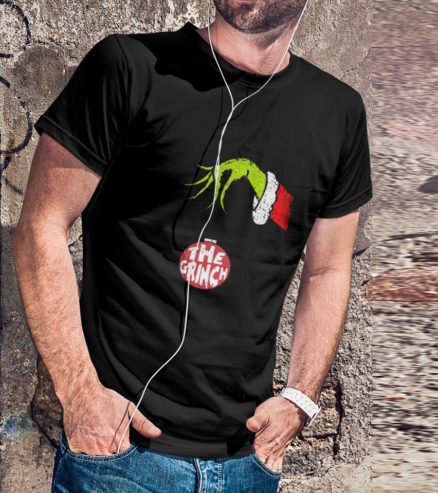 The Grinch Green Hand Holding Red T-Shirt