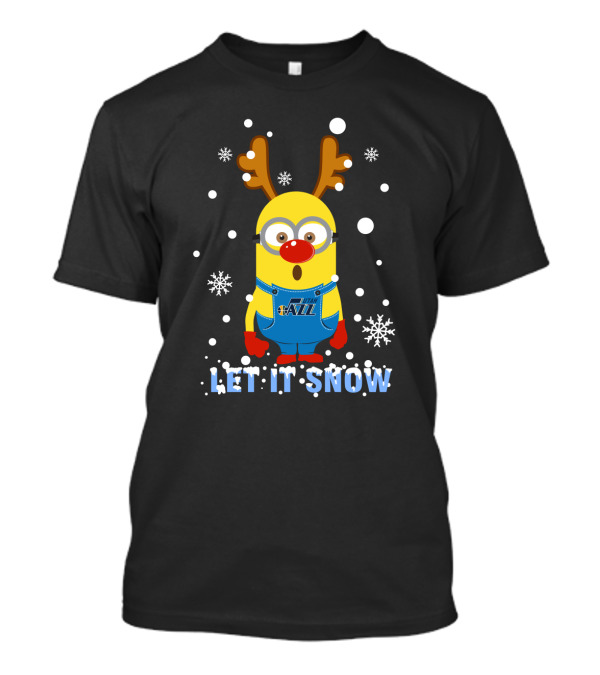 Utah Jazz Xmas Minion Fans Let It Snow T-Shirt