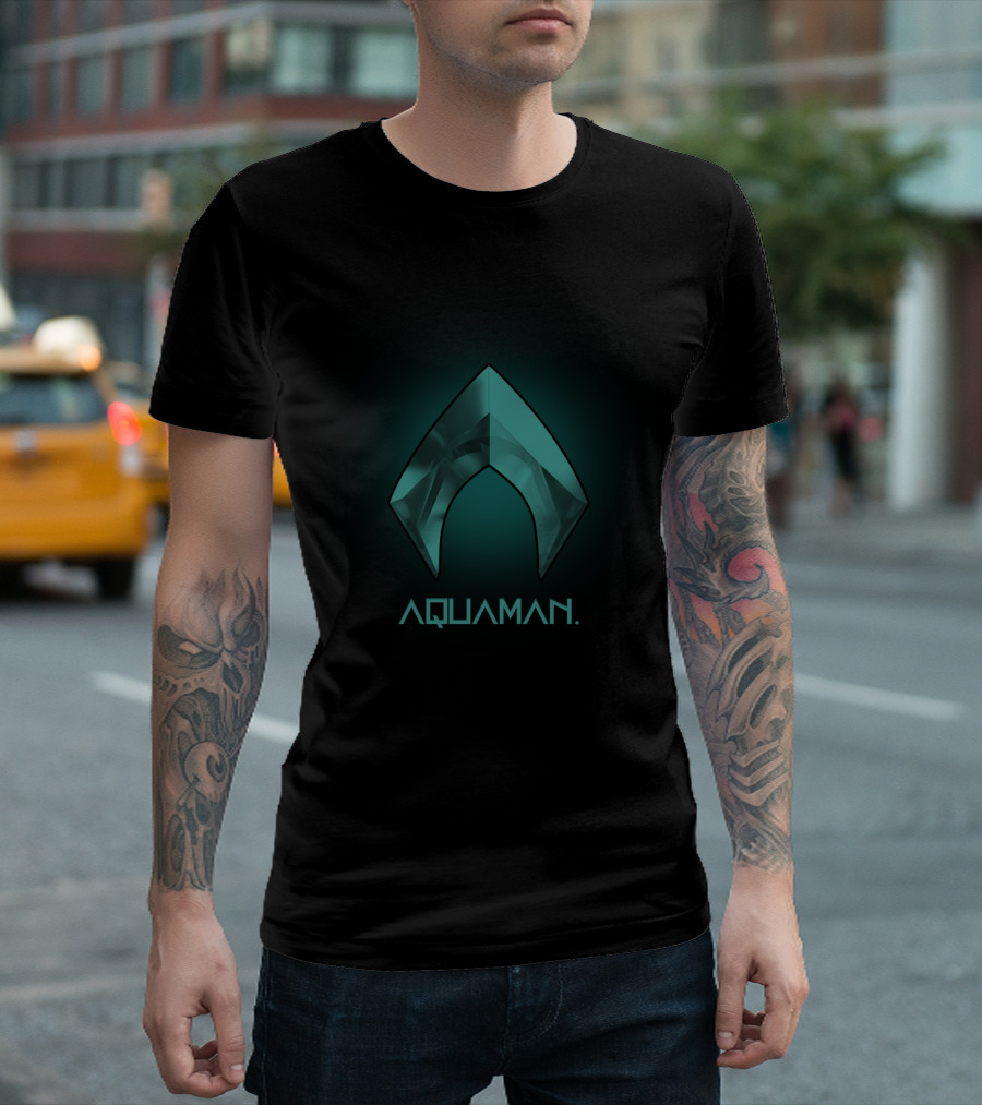 Aquaman Symbol Teal Gradient T-Shirt