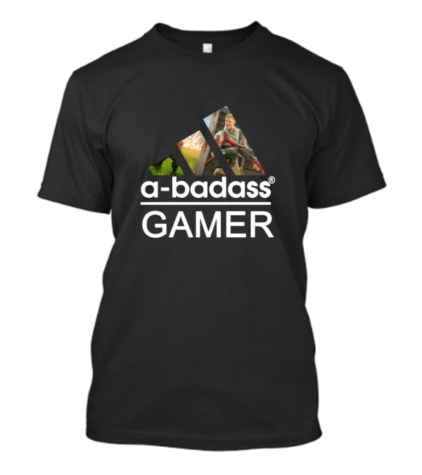 Fortnite A Badass Gamer Triangular Logo Style T-Shirt