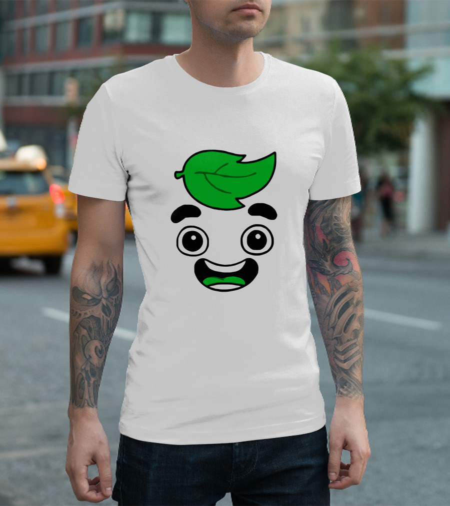 Guava Juice Leaf Head Character Face T-Shirt