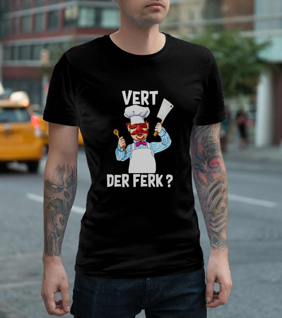 Vert Der Ferk Chef Character with Spoon and Cleaver T-Shirt